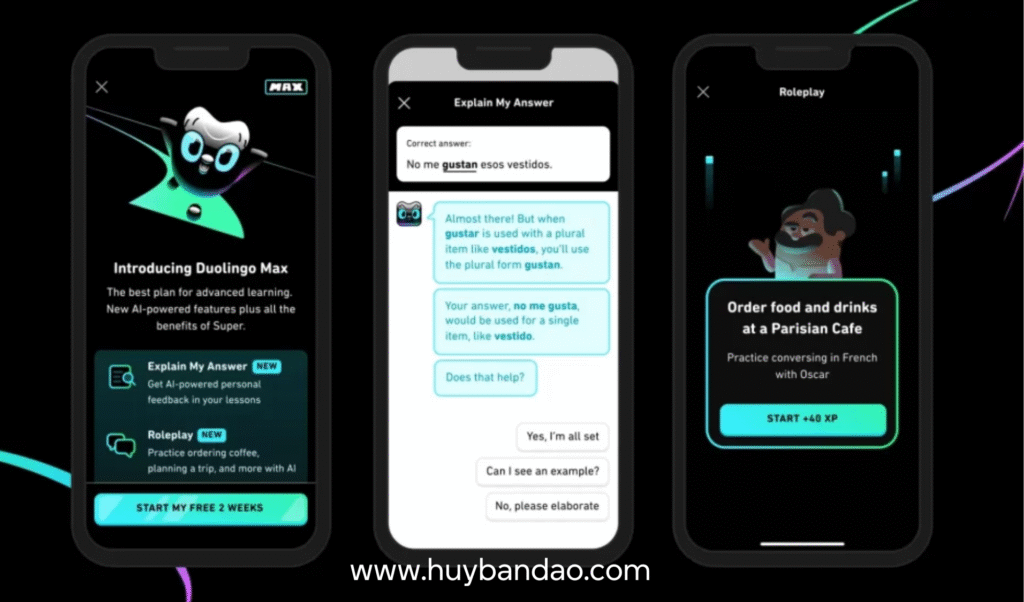 Mua tài khoản Duolingo gói Max 3 học hiệu quả với Duolingo Max