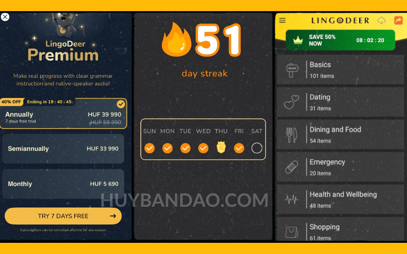 Nâng cấp Lingodeer Premium